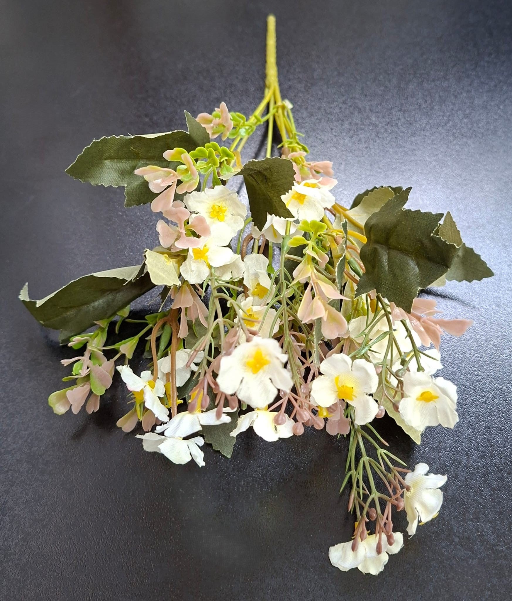 Buchet Artificial Flori de Câmp 30cm – Flori Mici Decorative Crem
